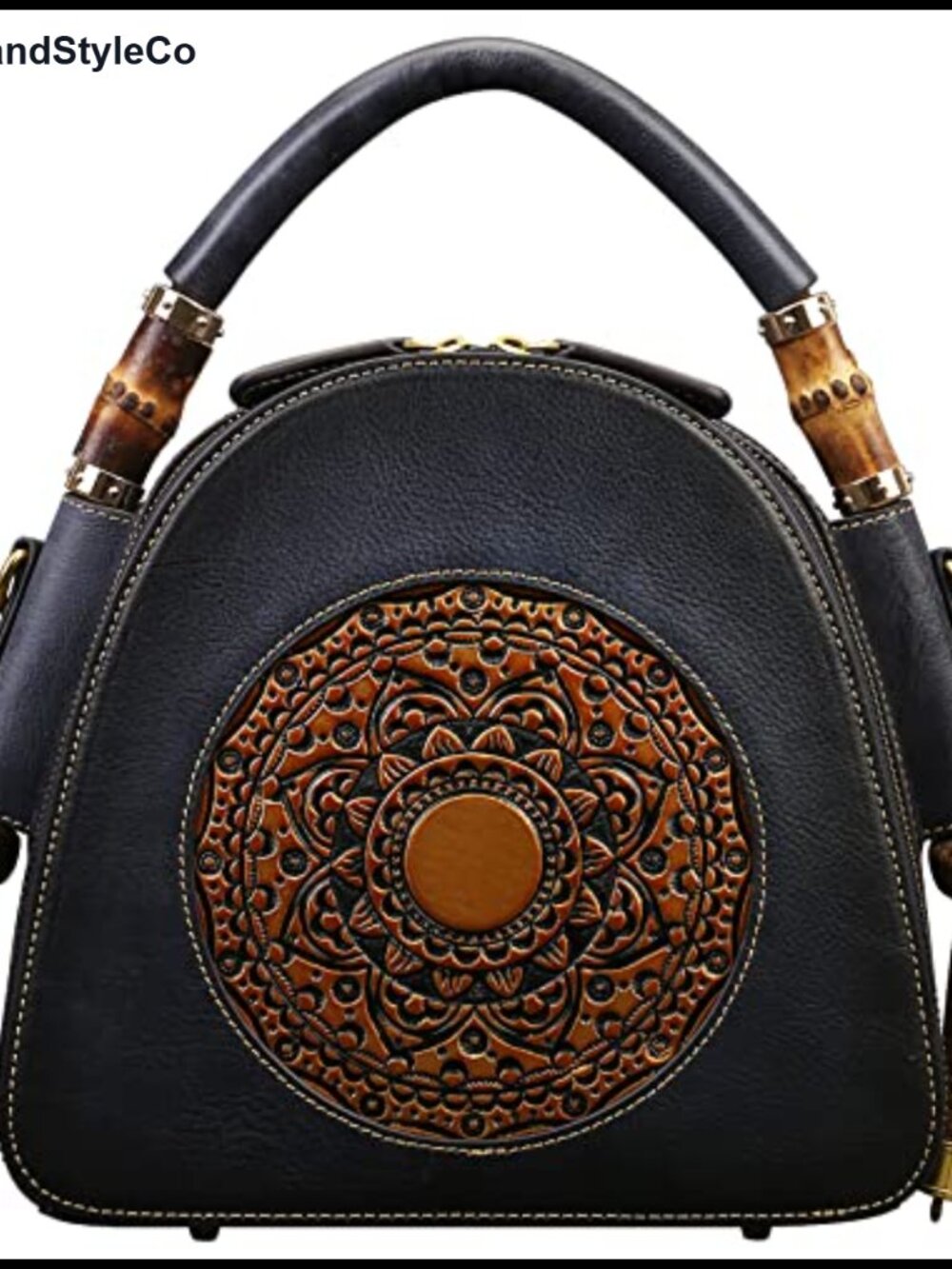 Genuine Leather Top Handle Satchel Organizer Crossbody Handbag